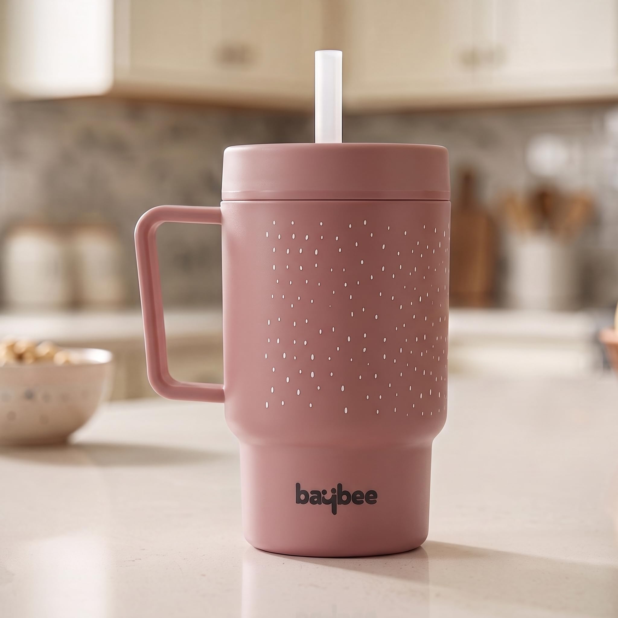 BAYBEE Leak-Proof Sipper Bottle for Toddlers | BPA-Free Sipper Bottle with Straw for Babies with Double-Wall Insulation | Training Cup for Baby with Easy Clean & Easy-Grip for Boys & Girls (Brown)-image-10
