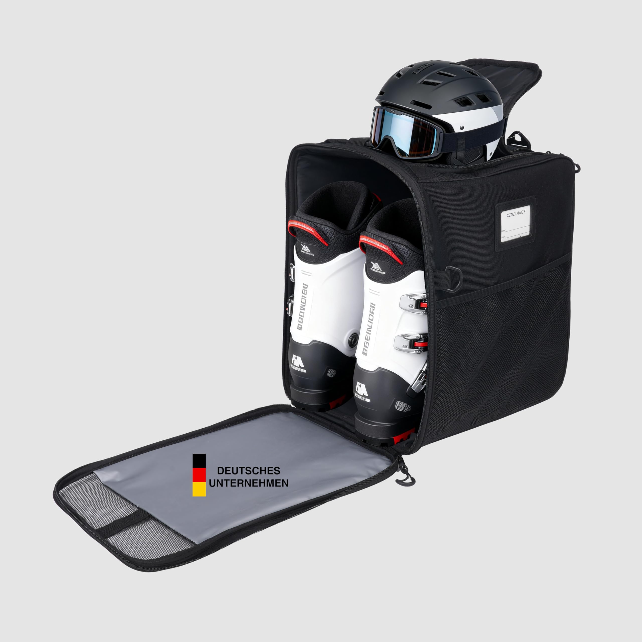 Zedelmaier Praktische Skischuhtasche für den Skisport wasserdichte Schuhtasche für Wintersport Robuste Schuhtasche für Skischuhe bis Größe 45 Tasche geeignet für Skihandschuhe,Skihelm