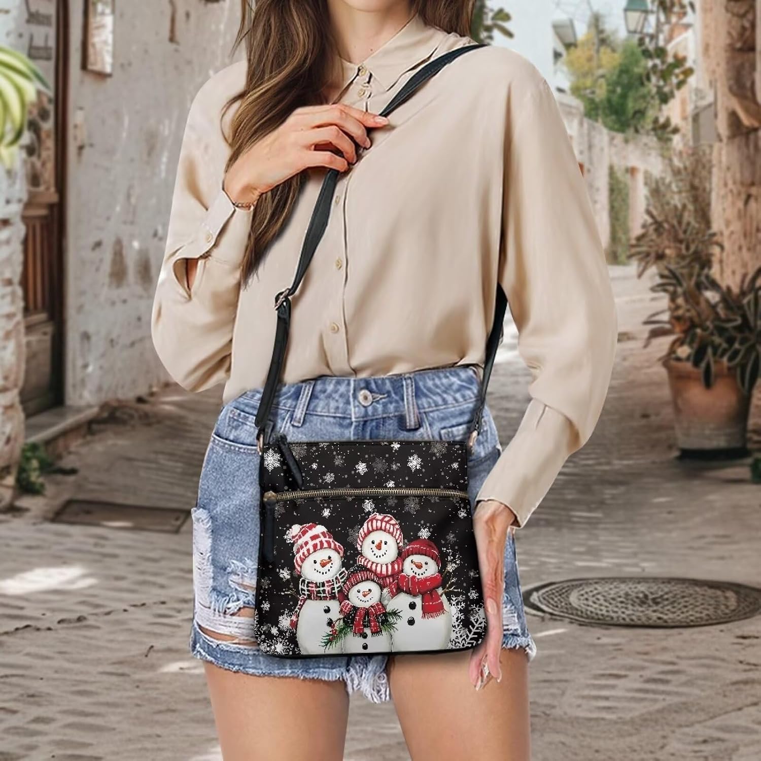 HUGS IDEA Crossbody Bag for Women Leather Handbag Sling Bag Large Hobo Bag Cell Phone Bag image 5