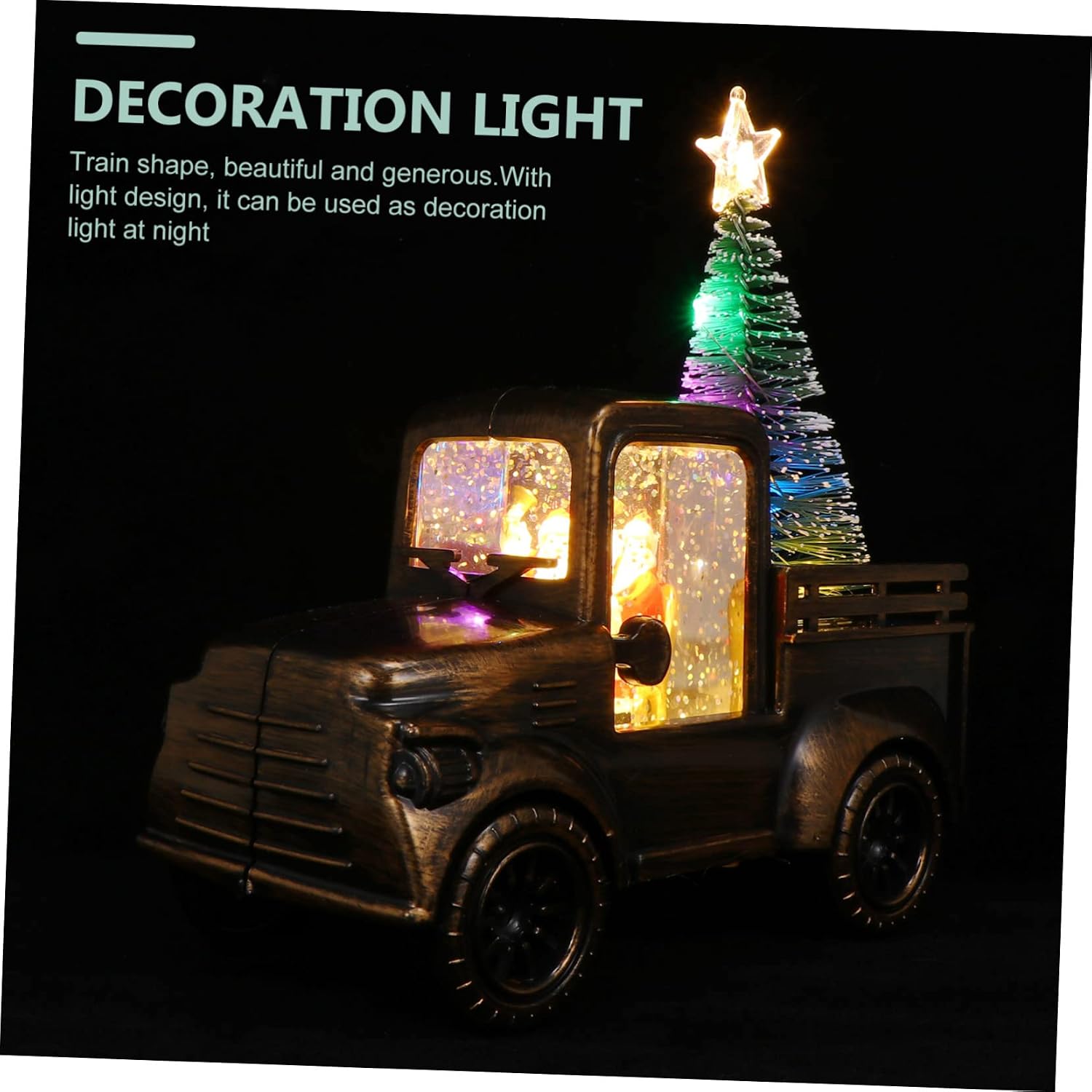 2pcs Christmas Decor Tractor Santa Ornaments Creative Holiday Adornments Featuring Dark Christmas Tree Unique Festive Decorations for Home and Party