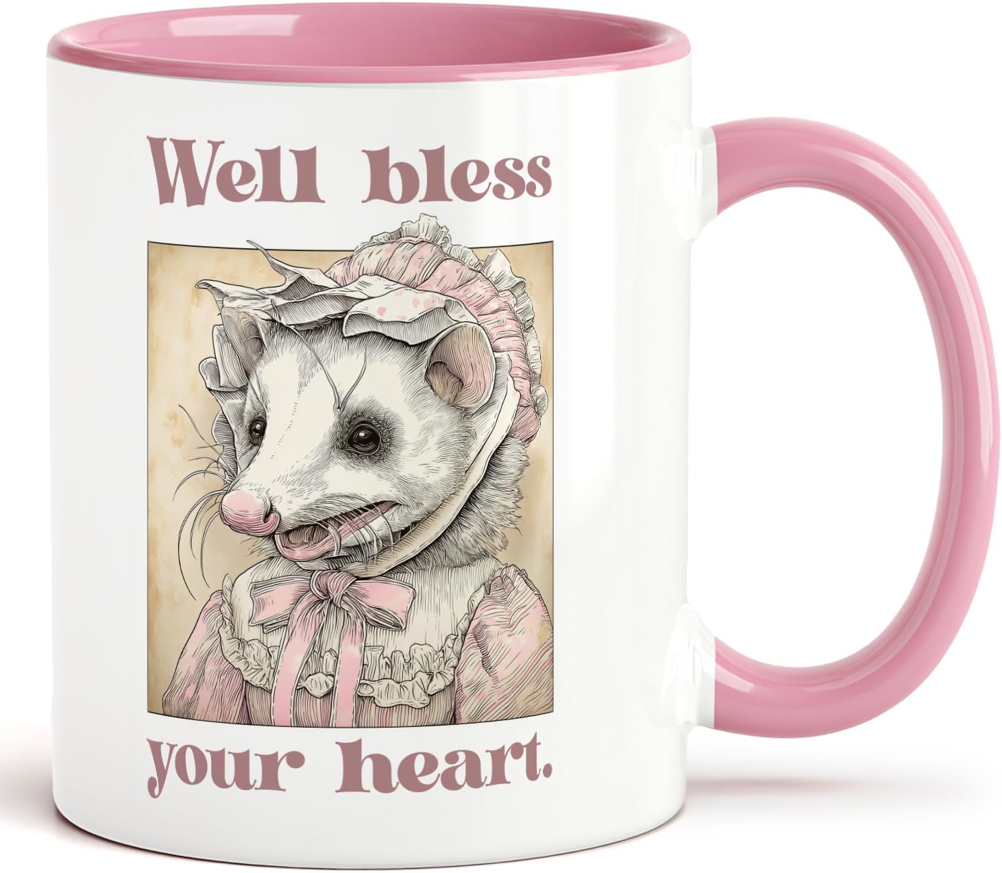 Bless Your Heart Ceramic Mug. Opossum Lover Gift, Country Possum Cute Novelty Coffee Mugs, Funny Gifts for Coworker, Friends, Boss, Retirement, Birthday, Christmas, Mother's Day, Graduation,Office
