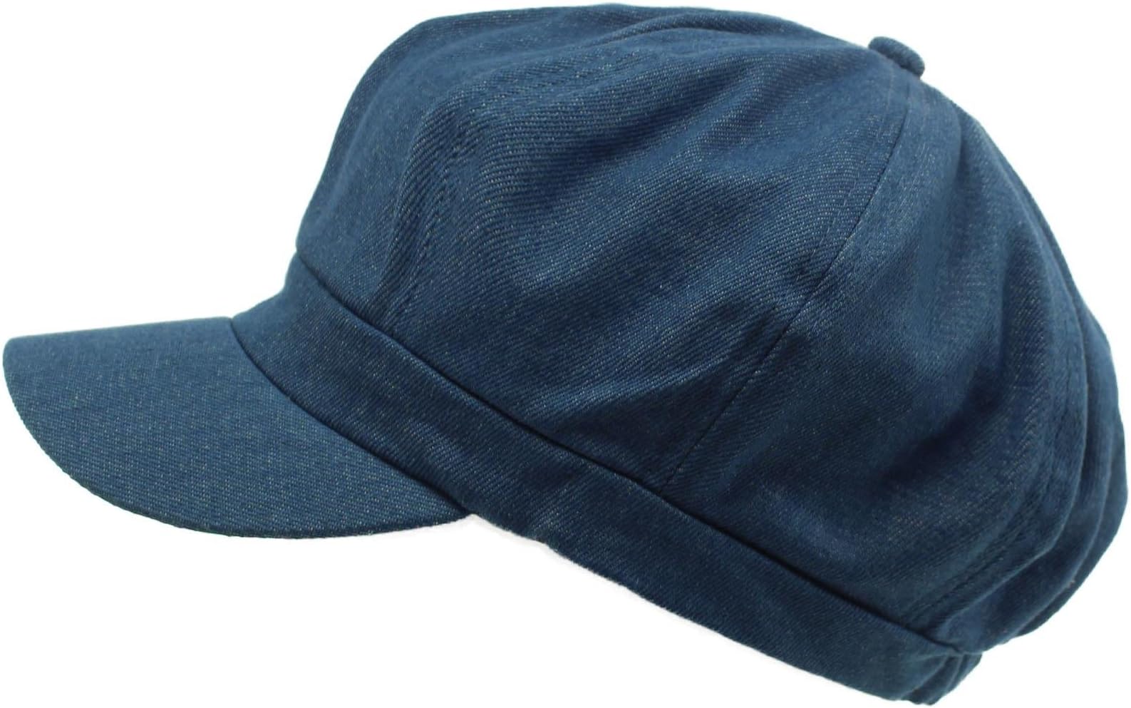 SK Hat shopSummer 100% Cotton Plain Blank 8 Panel Newsboy Gatsby Apple Cabbie Cap Hat Denim, Blue, One Size