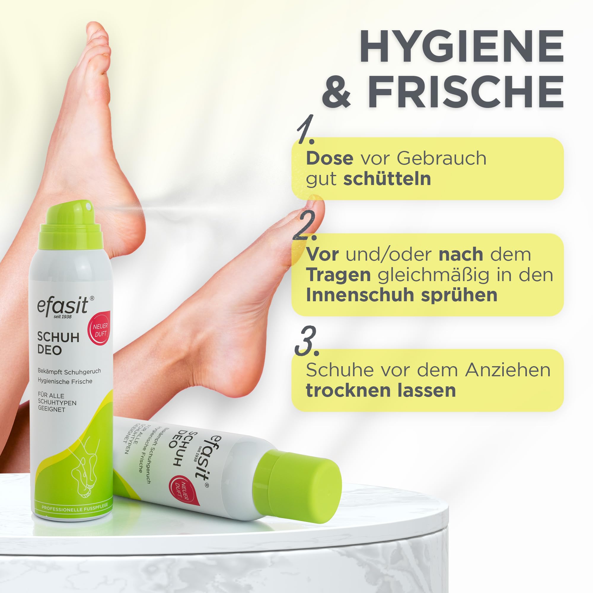 efasit Schuhdeo – Schuhspray gegen Geruch & für frische Schuhe, 150 ml