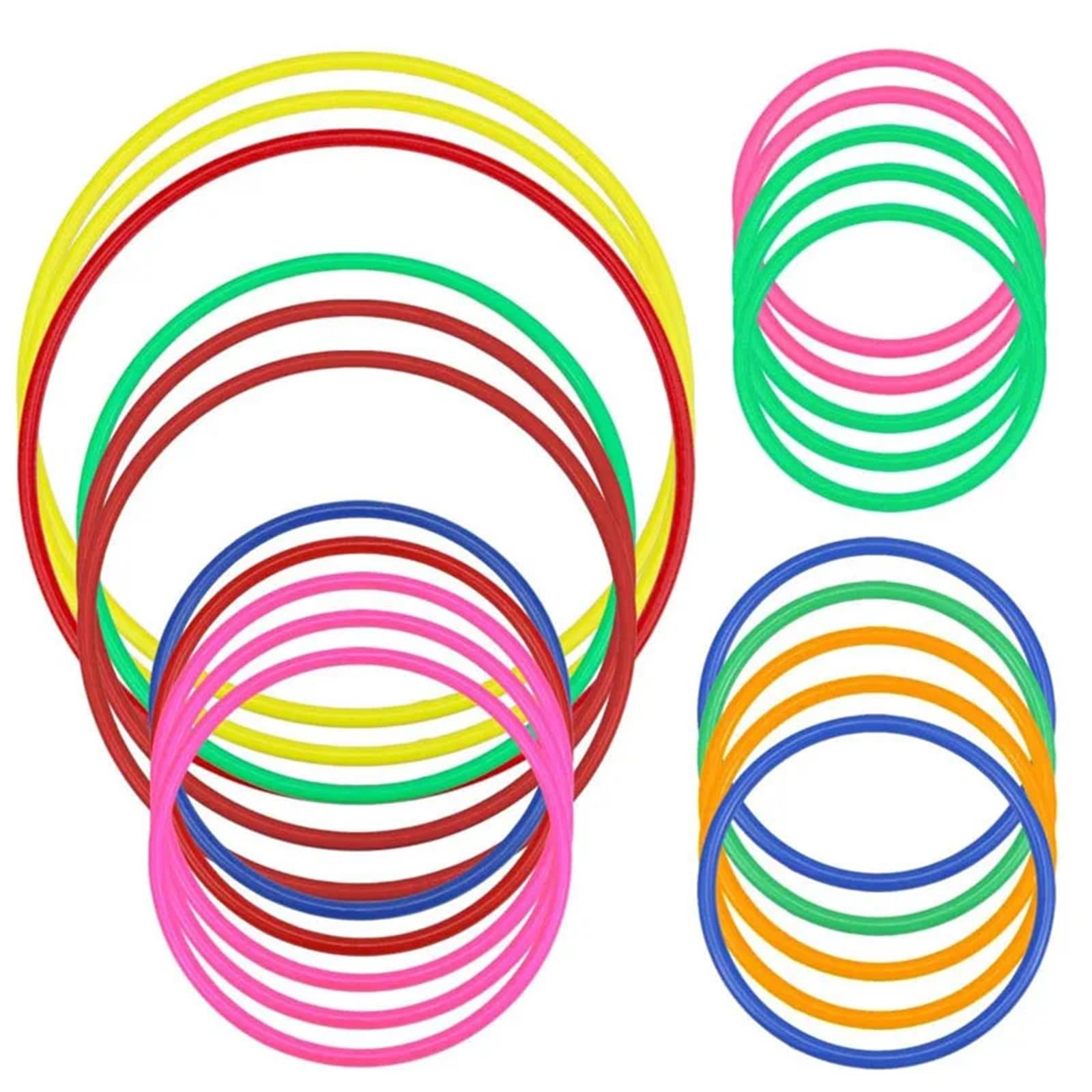 Anillos De Agilidad 10 Anillos de plástico Multicolor for lanzar Aros, Practicar Velocidad, Agilidad y Juegos de Carnaval en el Patio de recreo.(10PCS Size 30CM)