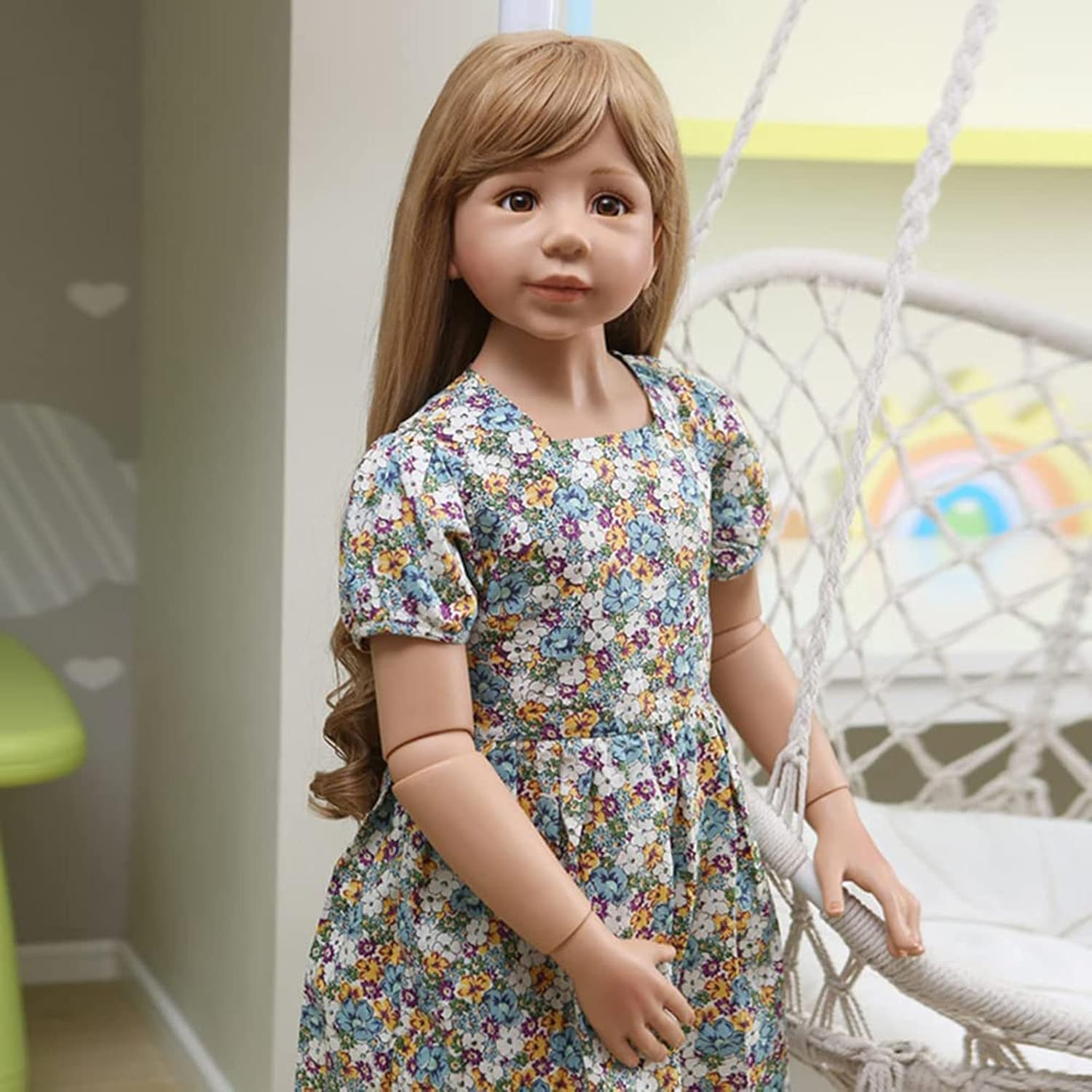 Ogromna Lalka Ren Baby, Stojąca, Z Przegubami Kulowymi, Cała Z Twardego Winylu, Dziewczynka, Długie Włosy, Lalka Księżniczka, Realistyczny, Anatomicznie Poprawny Model, Kole, E, 120cm