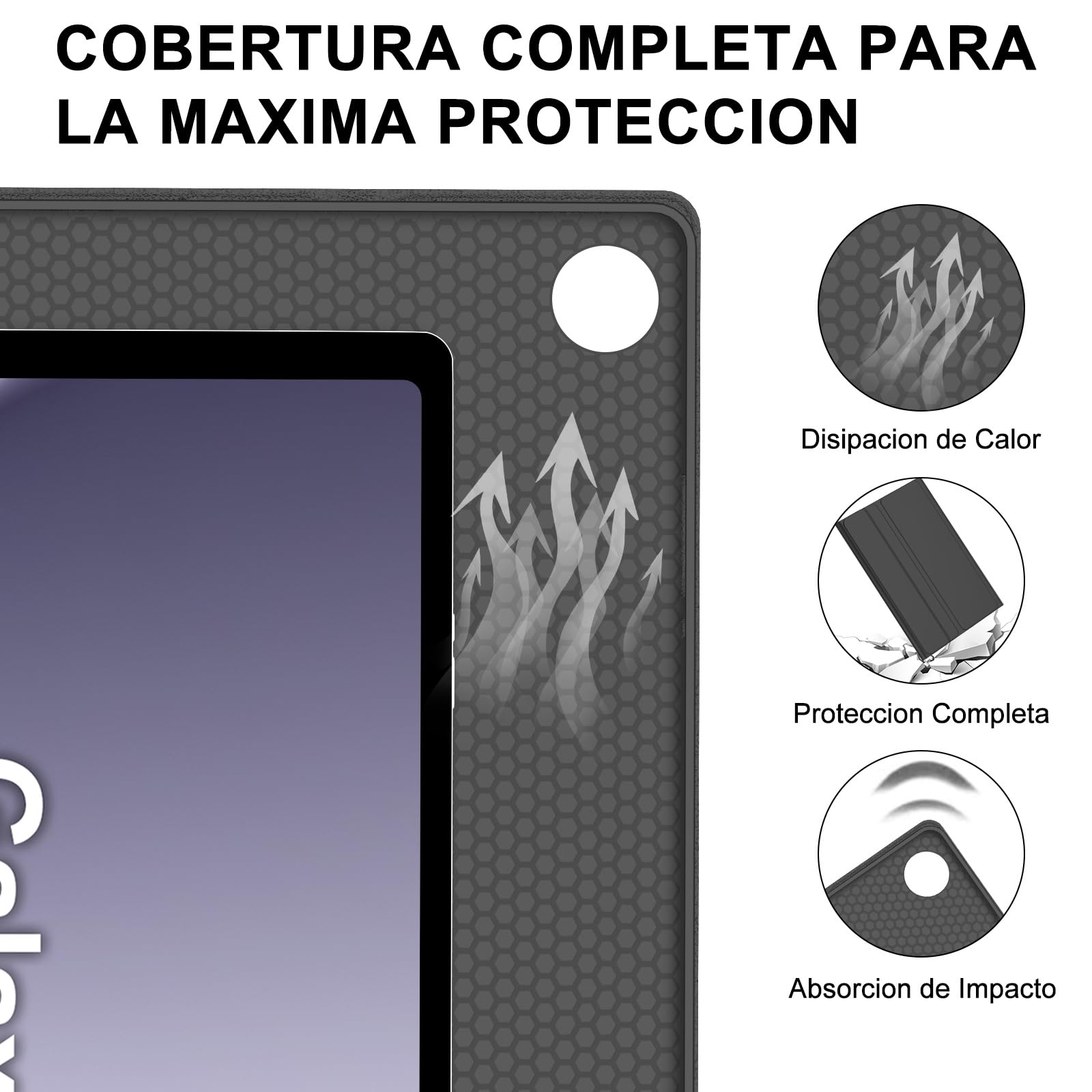 IVEOPPE Teclado Samsung Galaxy Tab A9 Plus 11 Pulgadas 2023, Funda Teclado Español Ñ Bluetooth Desmontable para Samsung Galaxy A9+ (SM-X210/X216/X218), Negro