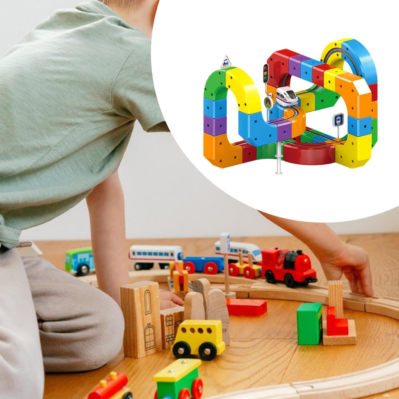 Trenino Elettrico per Bambini E Bambine, Un Regalo di Compleanno Creativo con Segnali E Ferroviari, 81 Pezzi
