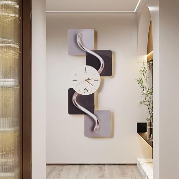 homary 39.4" Silent LED Wall Clock - Modern Abstract Geometric Design for Living Room & Bedroom Decor | Non-Ticking, Easy to Install