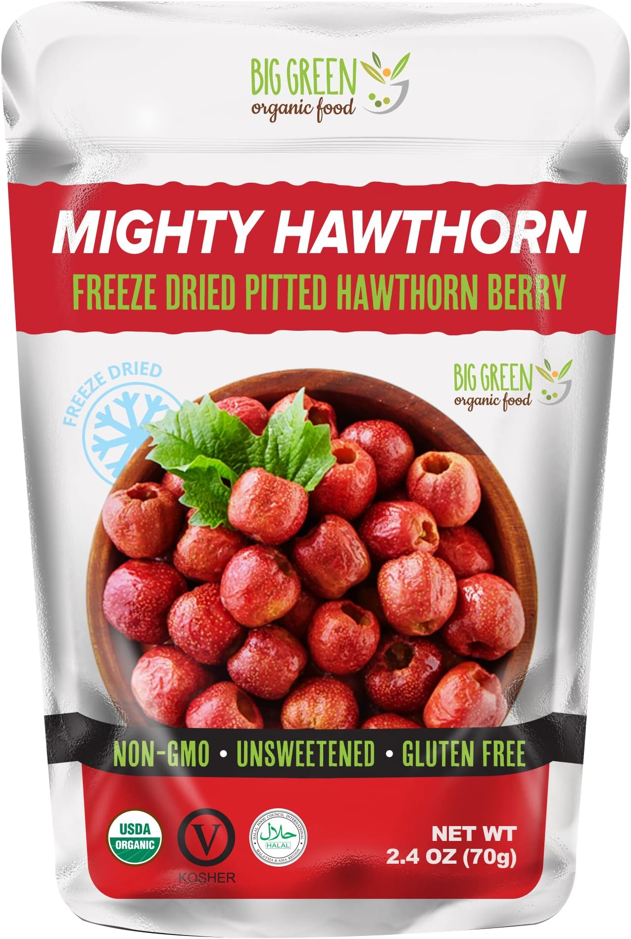 Big Green Organic Food- Organic Hawthorn Berry, Coolberry, Gluten-Free, Healthy, Herbal Tea