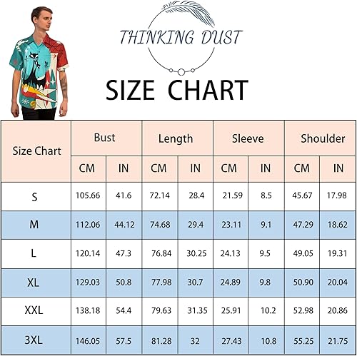 Miniatura 2 de Thinking Dust Camisa retro con botones para hombre, camisas hawaianas tropicales casuales estilo Rockabilly de los años 50, camisa cubana para la