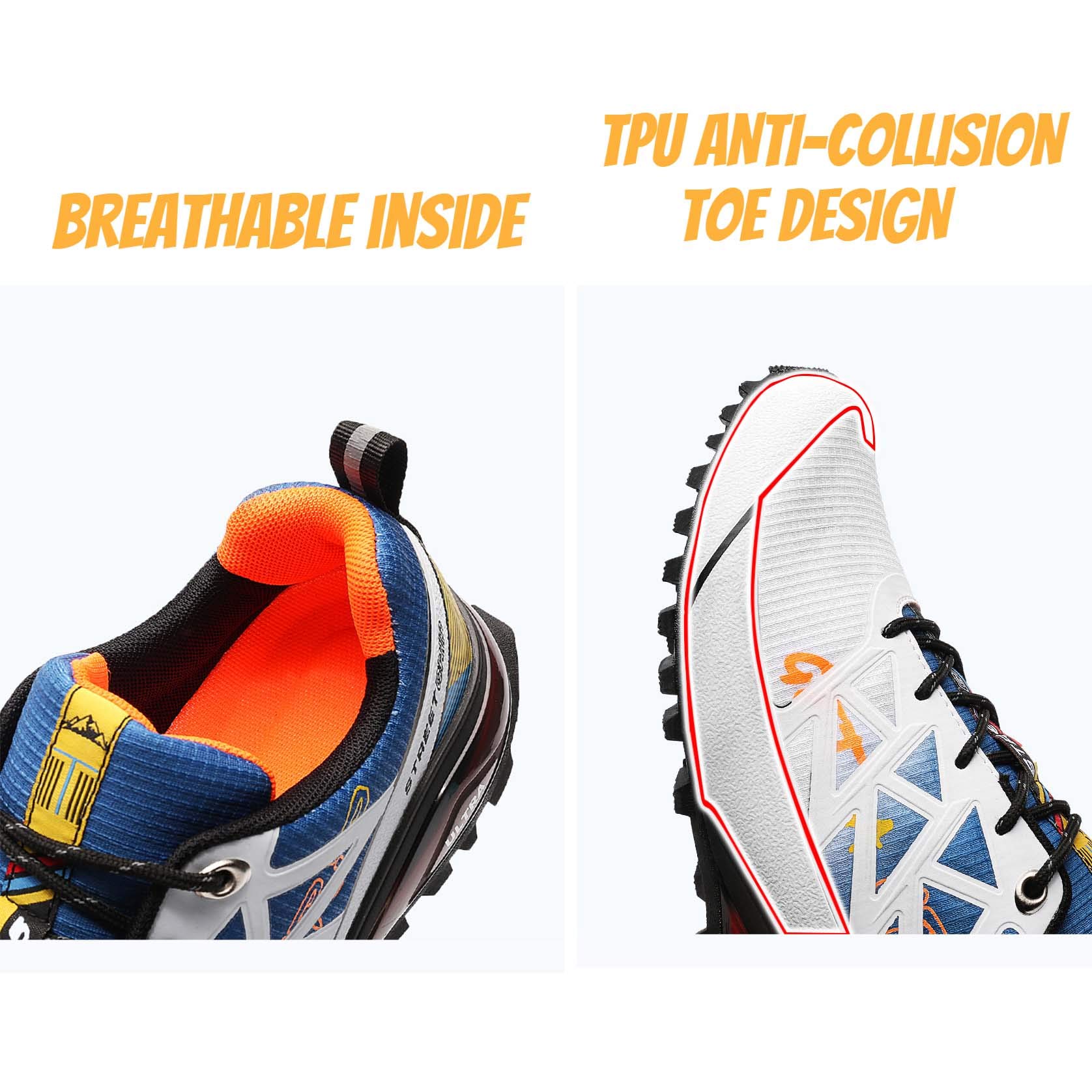 Z-Top Mens Hiking Shoes Low Top Non-Slip Work Sneakers for Outdoor Backpacking Trekking Walking Trails Boots, 10