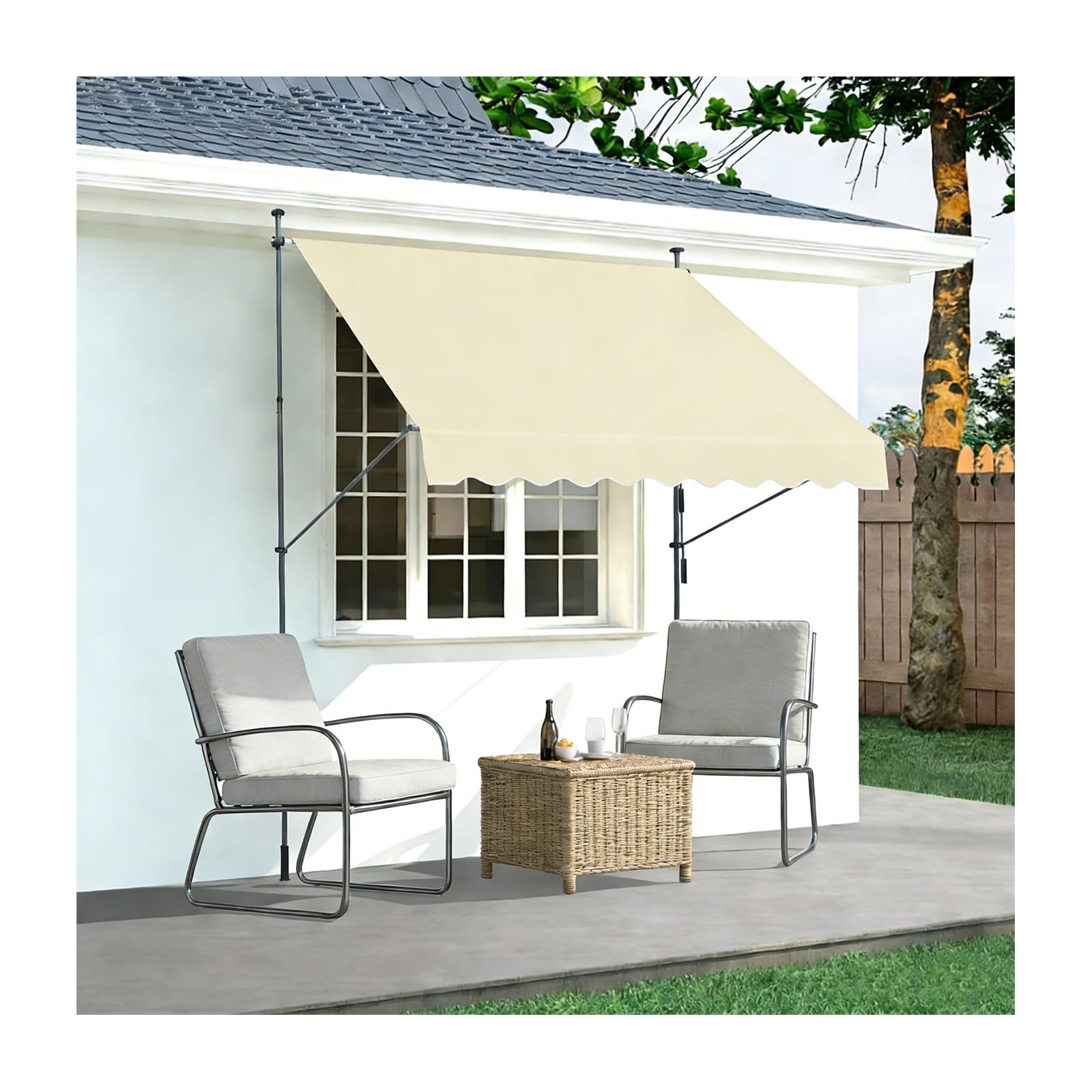 Store banne rétractable pour balcons ombragés sans surchauffe estivale