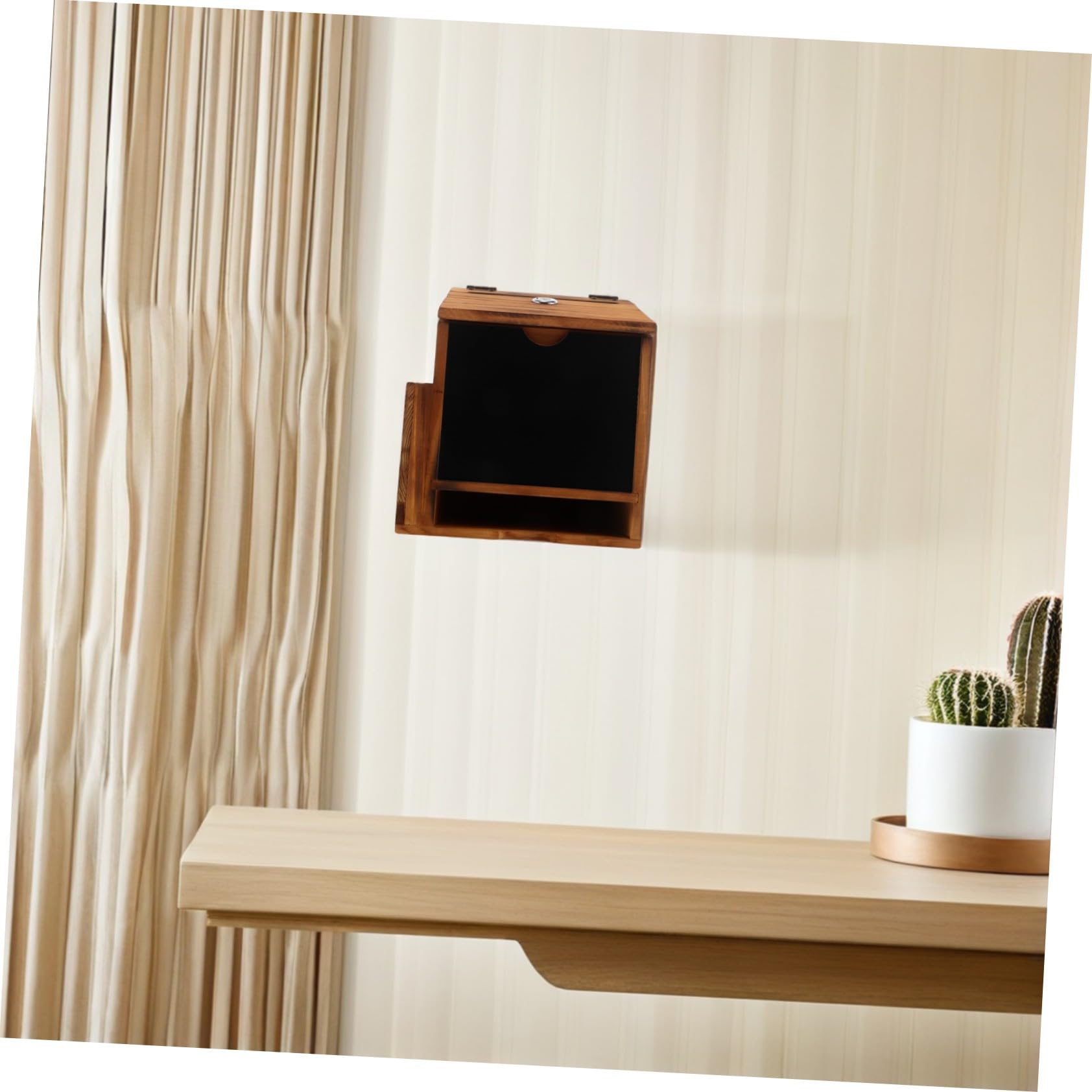 Boîte à Suggestions en Bois Murale avec Serrure, Coffret de Collecte | Finition Café, Style Rustique, Matériel de Fixation Inclus pour Installation