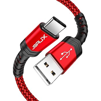 USB C Cable, JSAUX (2m 2-Pack) Type C Fast Charger Charging Cable Braided Compatible for Samsung Galaxy S10 S9 S8 S20 Plus A3 A5 2017 Note 10 9 8, Huawei P10 P9, Google Pixel, Sony Xperia XZ, LG -Red