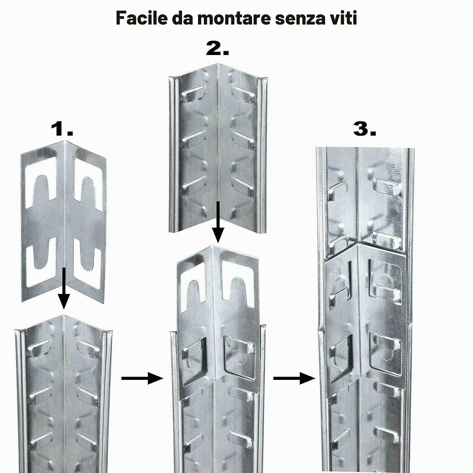DayPlus Mensola per garage in metallo con scaffale per cuscinetti in metallo a 5 livelli, ripiani per seminterrati regolabili, ripiano in plug-in carico pesante 875kg 200x100x50cm zincato