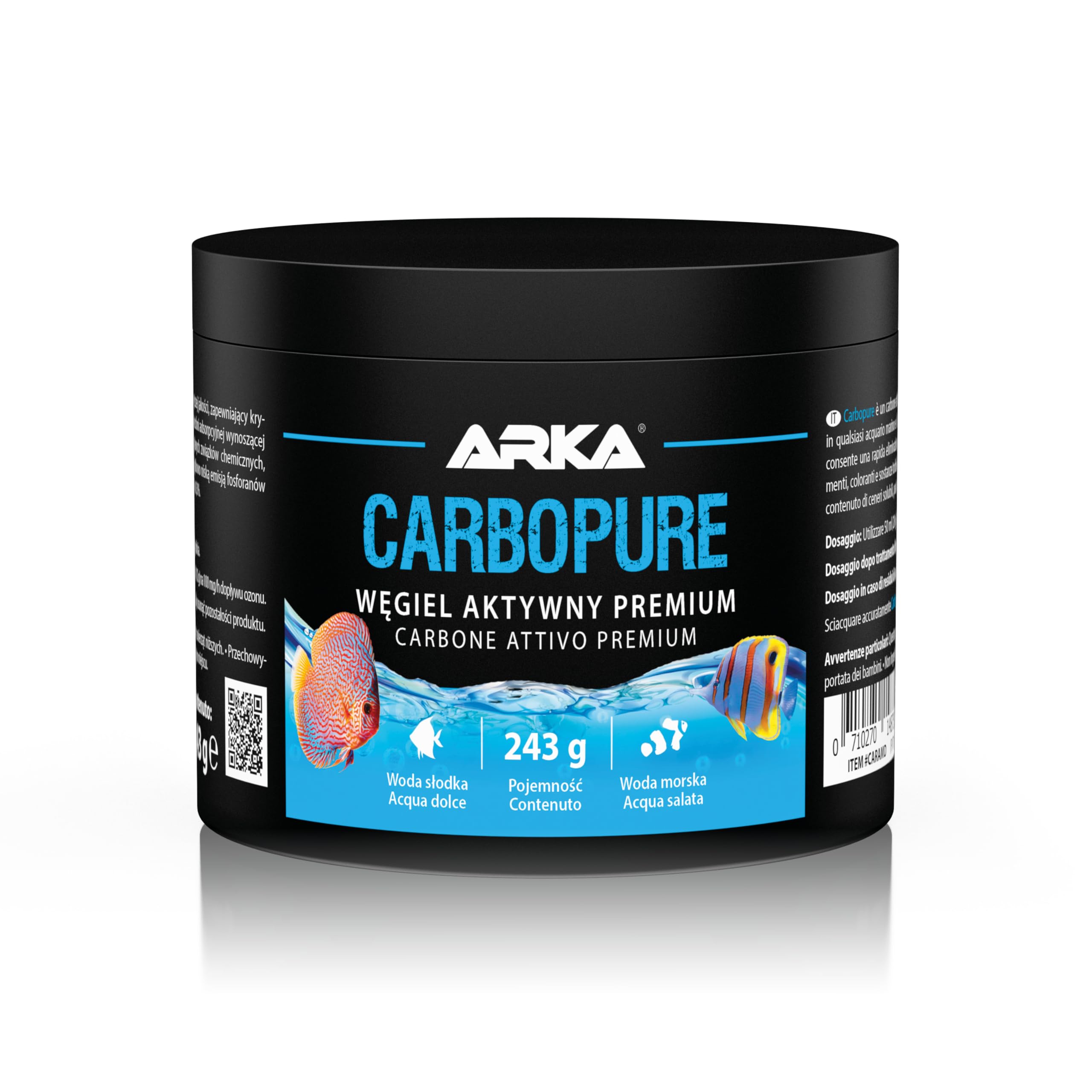 Carbone attivo acquario 243 g – MICROBE-LIFT Carbopure 500 ml – contro torbidità, farmaci e coloranti – per dolce e marino – pellets a vapore ultra puri – filtra in poche ore – qualità tedesca – ARKA