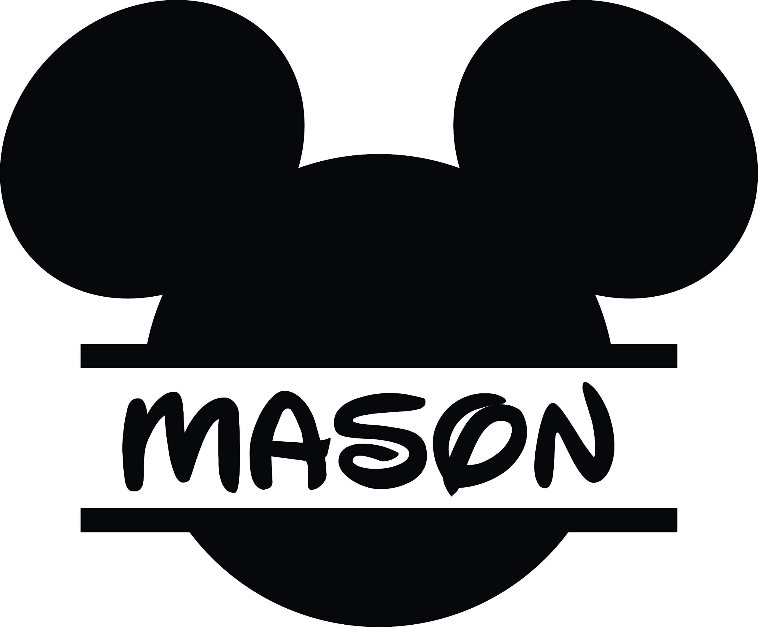 Popular Mickey Mouse Disney Personalized Name Custom Name Wall Decals for Bedrooms/Cartoon Kids Childrens Cartoon Cartoons Design Decoration for Wall Walls Fun Colorful Art Stickers Size 14x14 inch