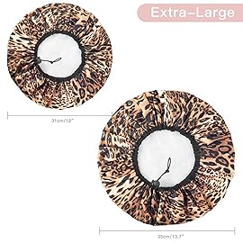 Auban Shower Cap for Women, Adjustable Reusable, Extra Large, Double-Layer Waterproof Bathing Cap, Waterproof Exterior, EVA Lining, Hair Cap for All Hair Lengths, 3 Colors