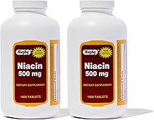 Rugby Niacin 500mg - Vitamin B3 Supplement for Men and Women - 1,000 Tablets 2-Pack