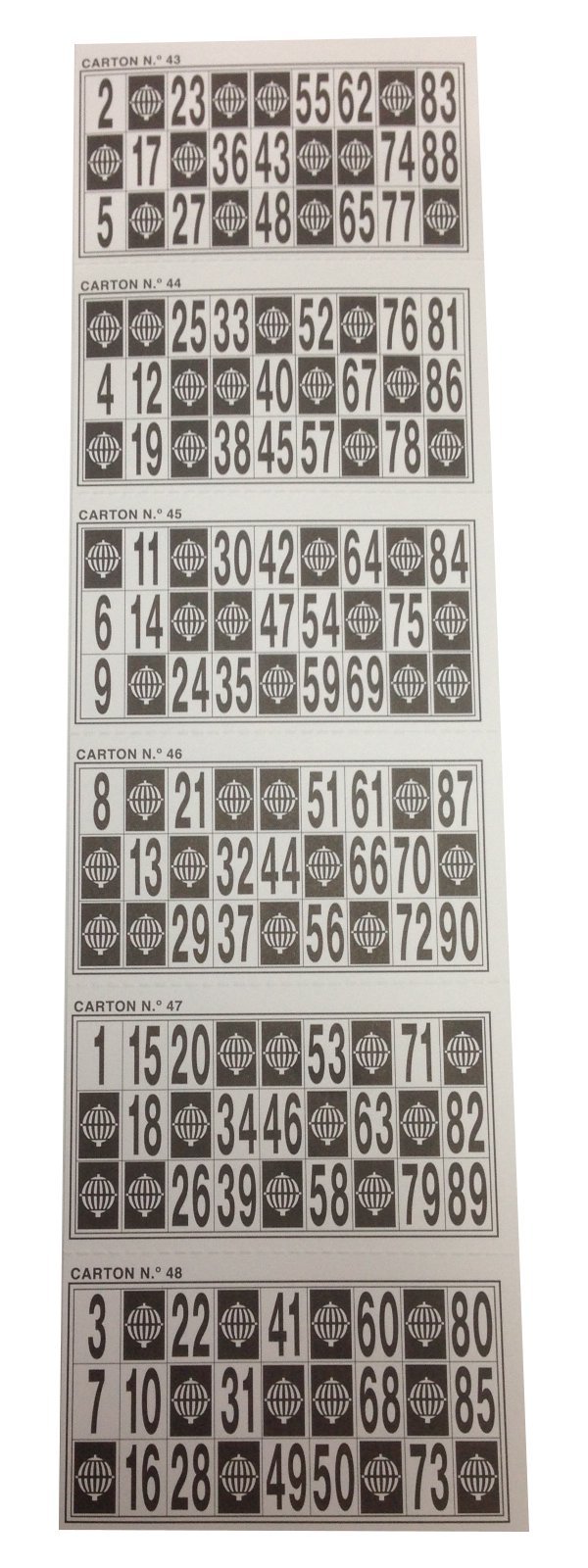1 020 cartons de bingo à tacher en carton