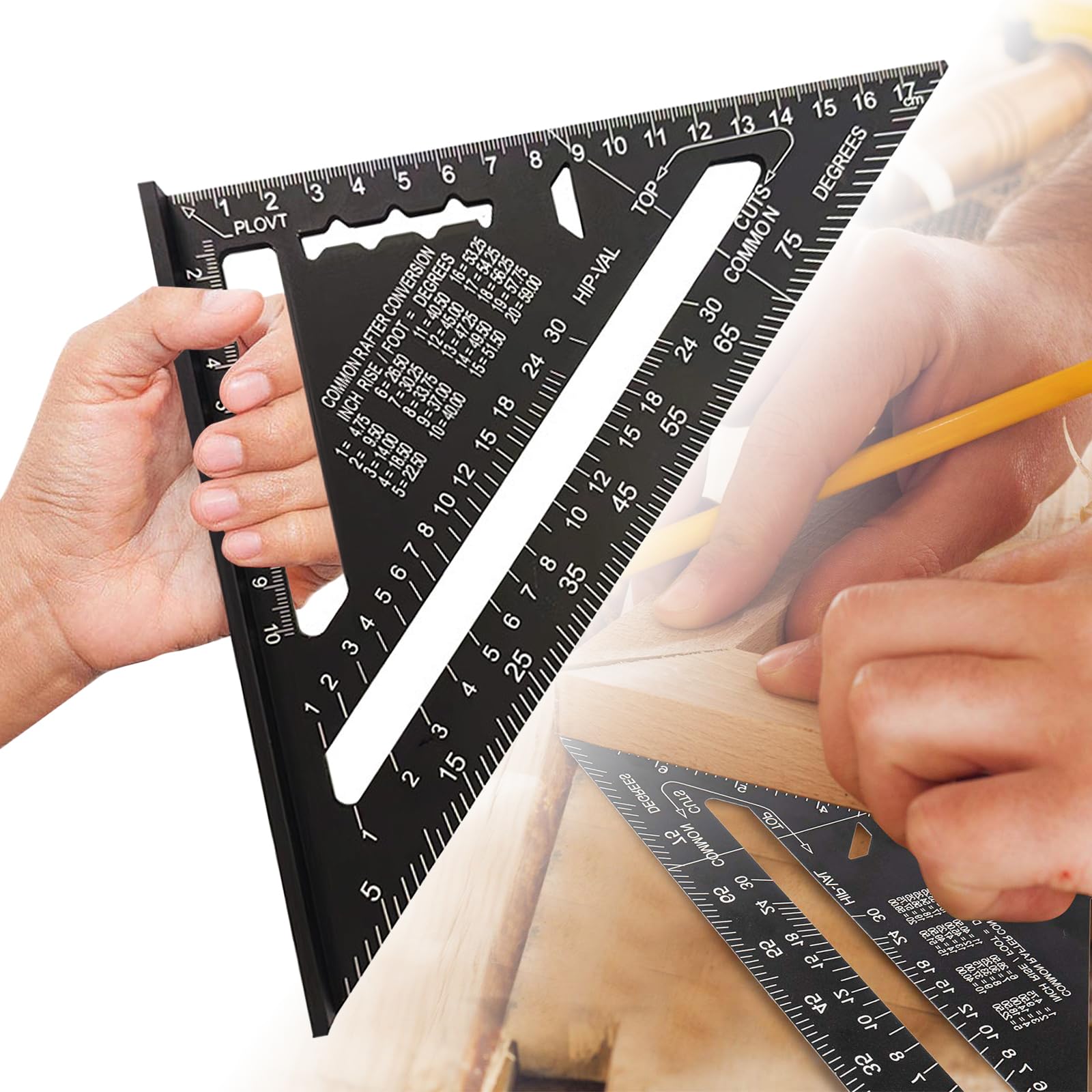 7 Inch Carpenters-Square-Aluminium Speed Square, Versatile Set Alloy Square Multi-Functional Carpenter's Tool