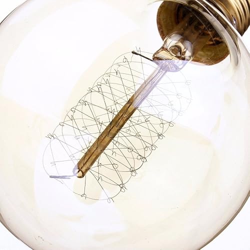 Miniatura 10 de Jslinter Paquete de 6 bombillas Edison de 60 vatios, regulables, A19, antiguas, vintage, antiguas, incandescentes, E26, ámbar blanco cálido