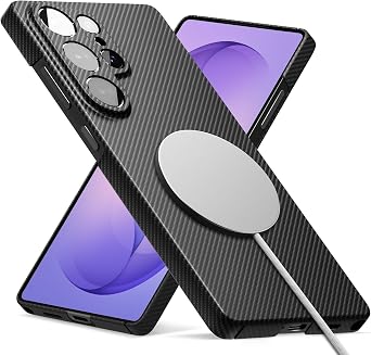 for Samsung Galaxy S26 Ultra Case, Compatible with MagSafe, 600D Aramid Fiber Ultra Thin Case, Slim S26 Ultra Carbon Phone Cover, Black