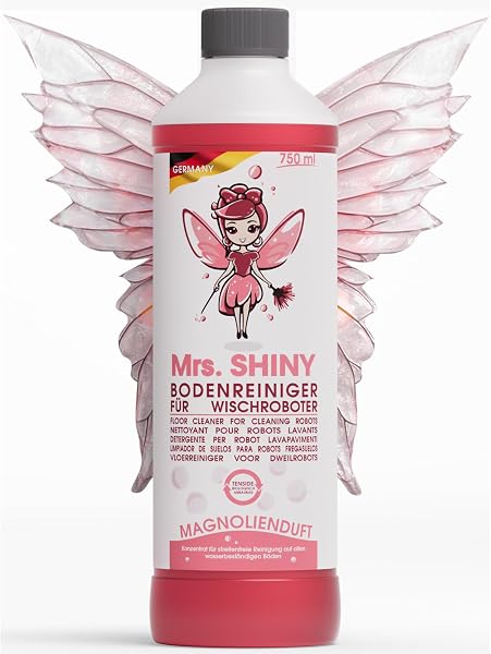 Mrs. SHINY - Détergent pour produit aspirateur laveur avec parfum de magnolia - produit nettoyant aspirateur laveur - nettoyant pour sol pour robot de nettoyage - pour tous les aspirateurs - 750 ml - 1