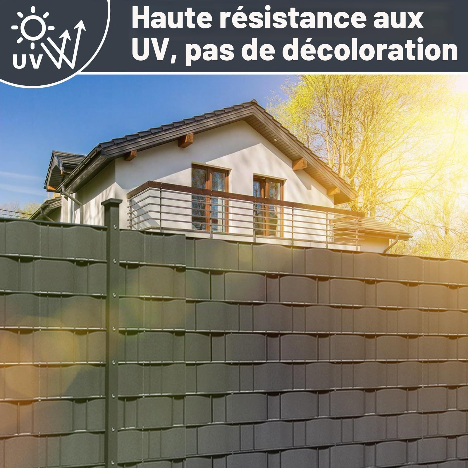 Bandes Brise-Vue en PVC 35 m x 19 cm, Film Brise-Vue pour clôture à Double Fil, avec 30 Clips de Fixation, Protection Contre Le Vent, Protection Solaire, clôture de Jardin, Anthracite