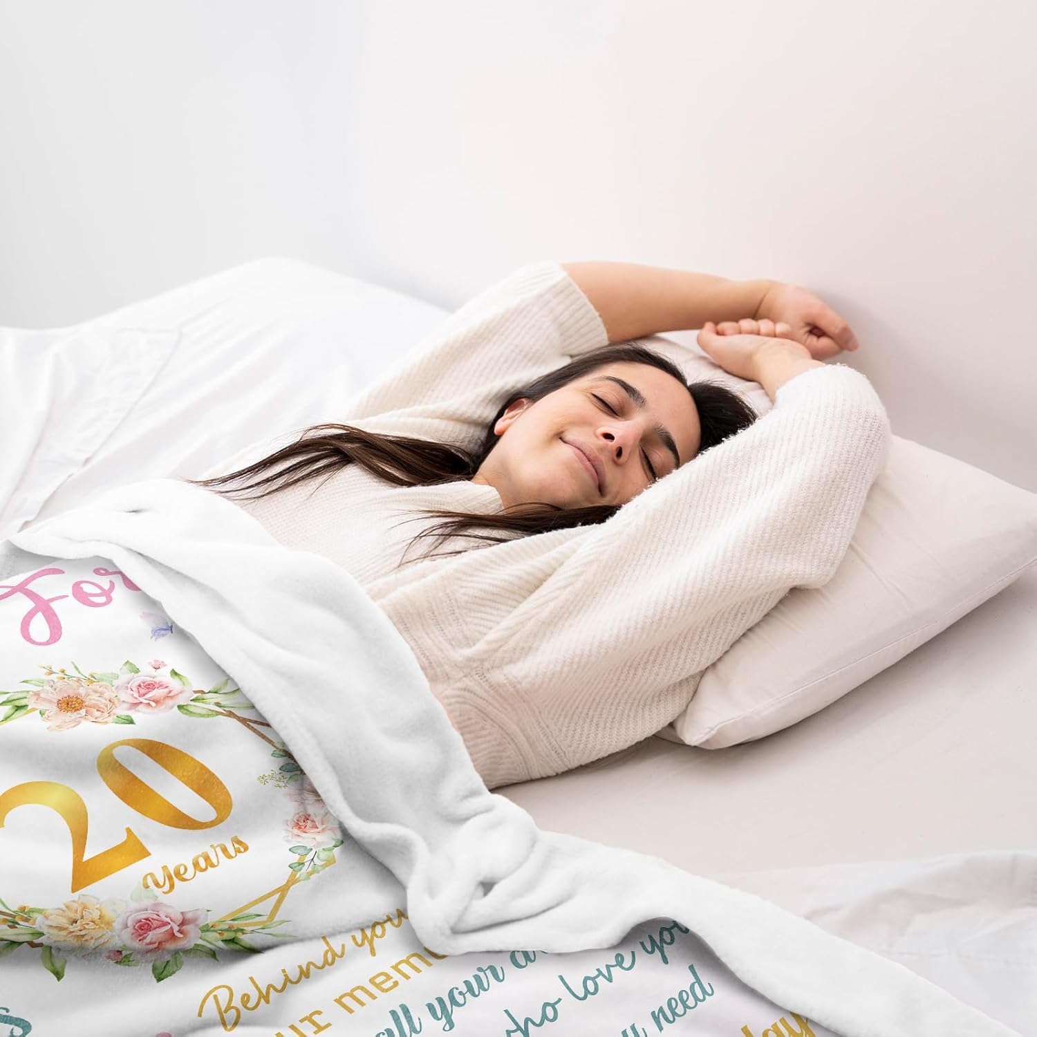 20th Birthday Gifts for Women, Gifts for 20 Year Old Female/Women, 20 Years Olds Girl Birthday Gift for Her, Best 20th Birthday's Decorations Gift Ideas for Woman Throw Blanket 60"x50" - Image 7