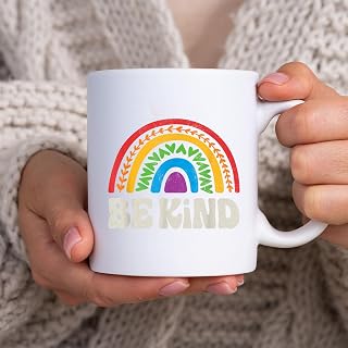 LGBTQ Be Kind Gay Pride LGBT Ally Rainbow Flag Retro Vintage, Black, One SizeMug, Tea Mug, Tea Cup, Coffee Cup