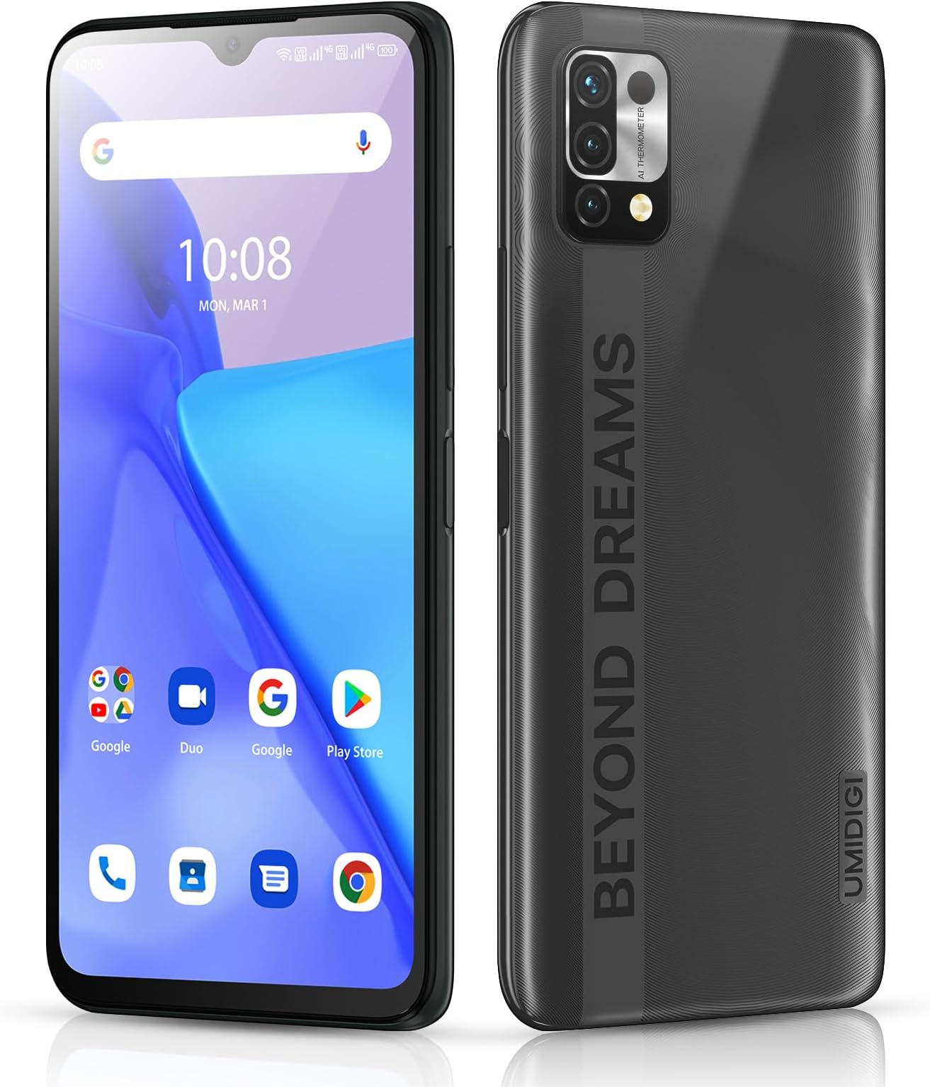 UMIDIGI Power 5 (4+128G) Cell Phone, 6150 mAh Android 11 Unlocked Smartphones,6.53" HD Display with 16MP AI Triple Camera Phones