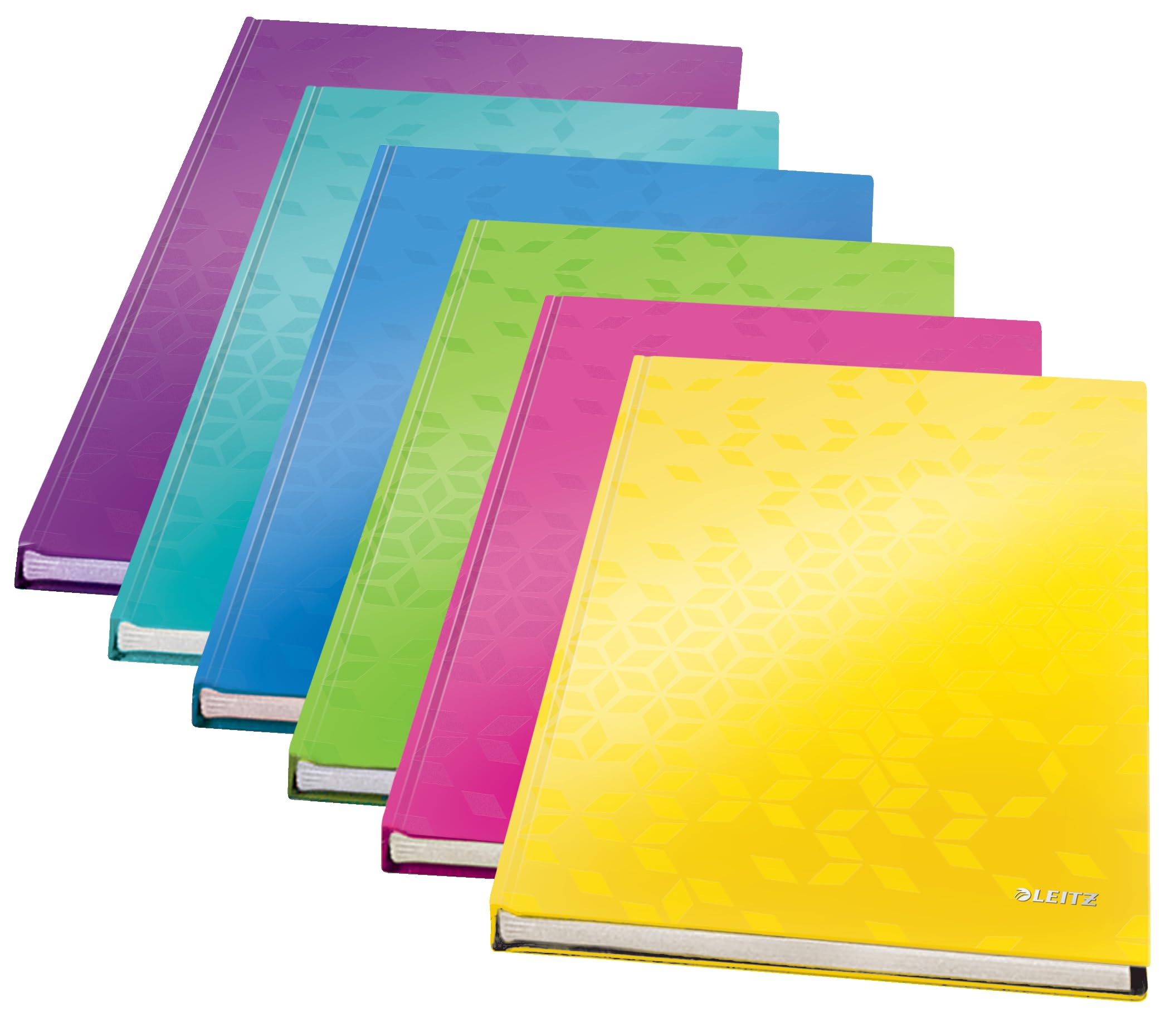 Leitz Wow A5 Lined Notebook - Hardcover 160 Pages FSC Certified Paper Green Geometric Pattern