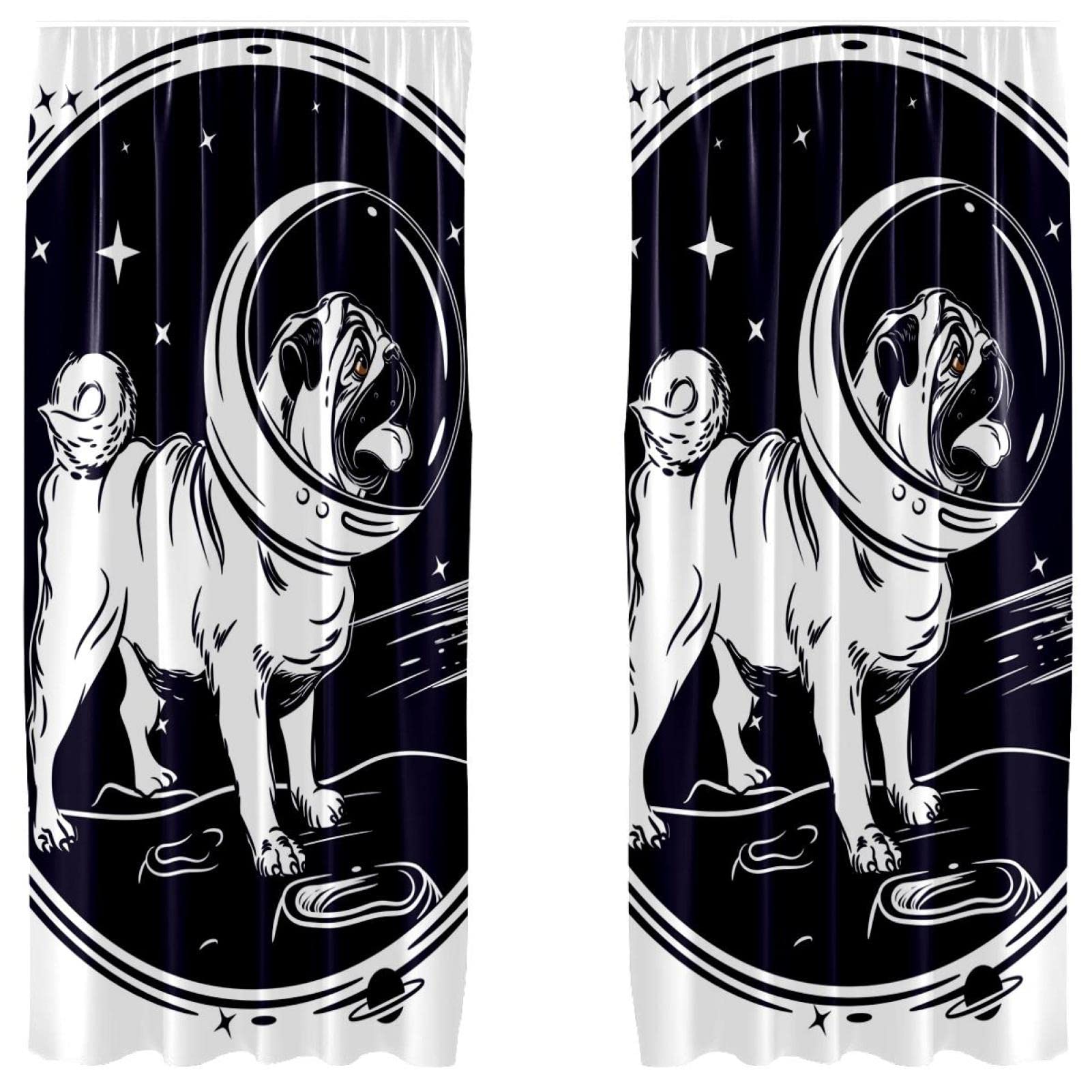 Rideaux carlin dessin animé pour illuminer une chambre d'enfant