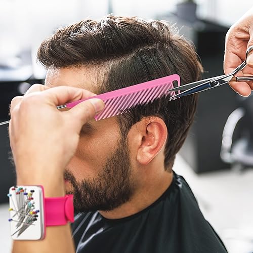 Vista 6 de WILLBOND Alfiler magnético para coser muñeca con 3 piezas de acero inoxidable, peine de cola de rata, peine de cola de rata, pinzas para el cabello