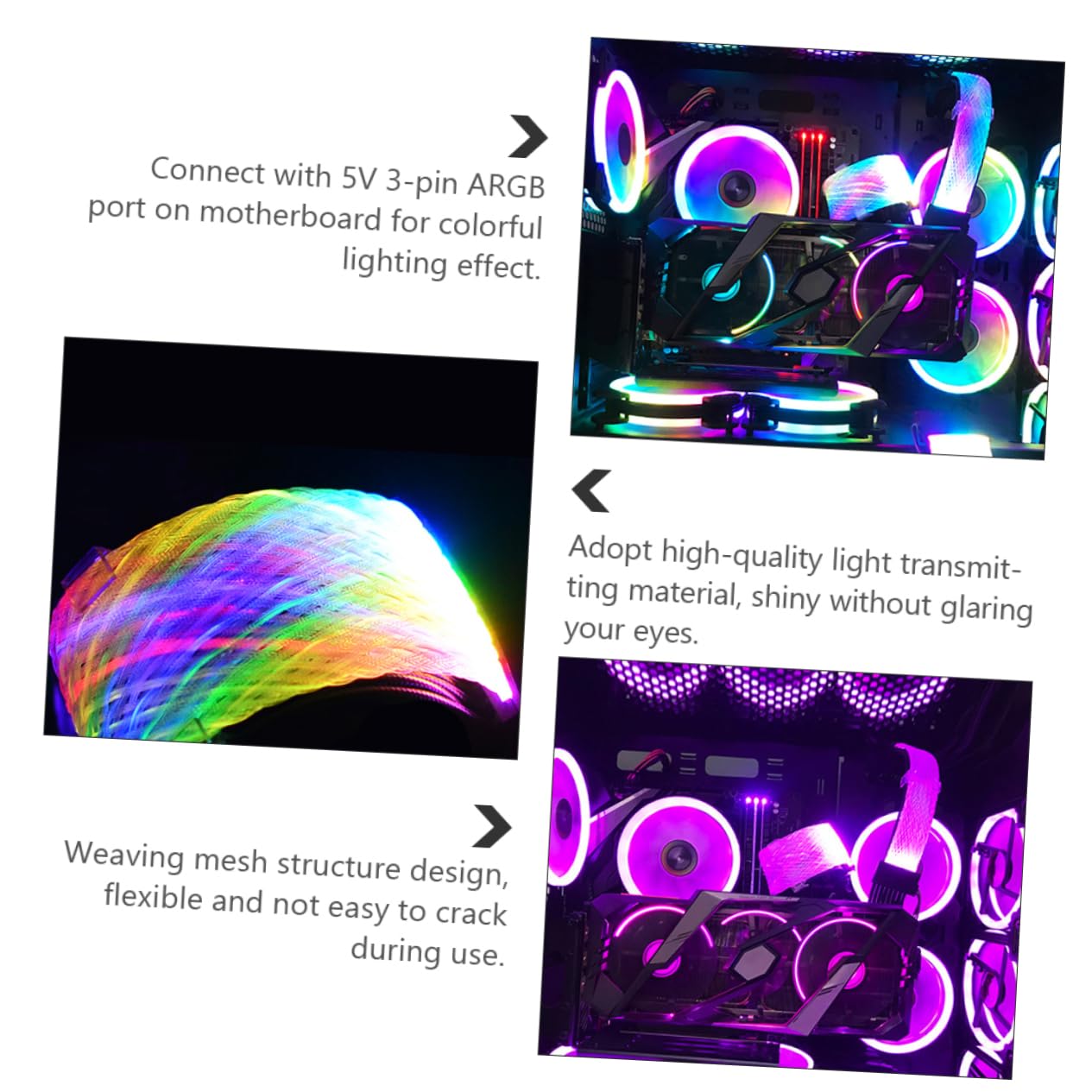 BESTonZON Estensione Alimentazione Argb Pin Rgb Per Alimentatore Flessibile Compatibile Schede e Gpu Per Appassionati Computer