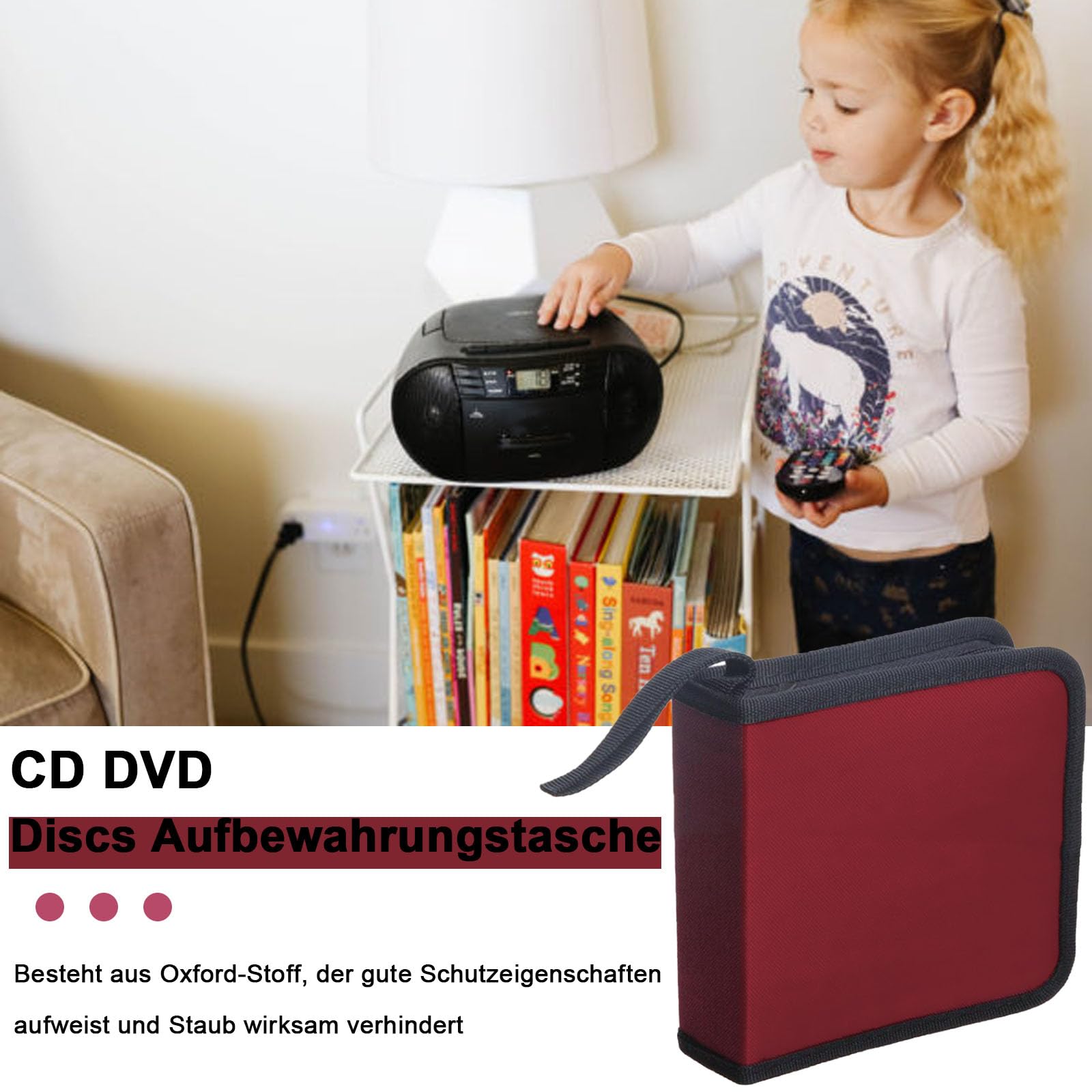 QHKLEW CD çantası, CD DVD Discs saklama çantası, 40 disk için, DVD