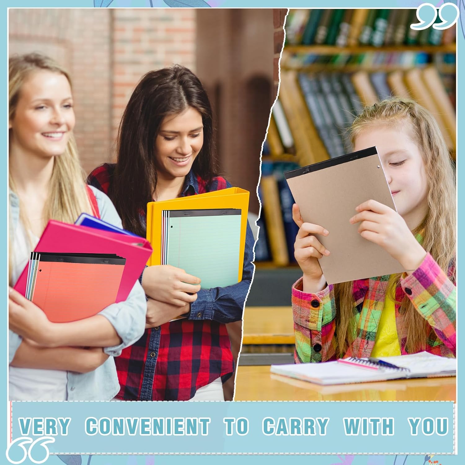 Fuutreo 12 Pcs 8.5'' x 11'' Colored Legal Pad 3 Hole Punched Writing Pads Wide Ruled 50 Sheets Per Notepad Micro Perforated Writing Pad Note Pads Office Supplies for School Office (Vivid Color) 6 71B4TMVP9jL. AC SL1500