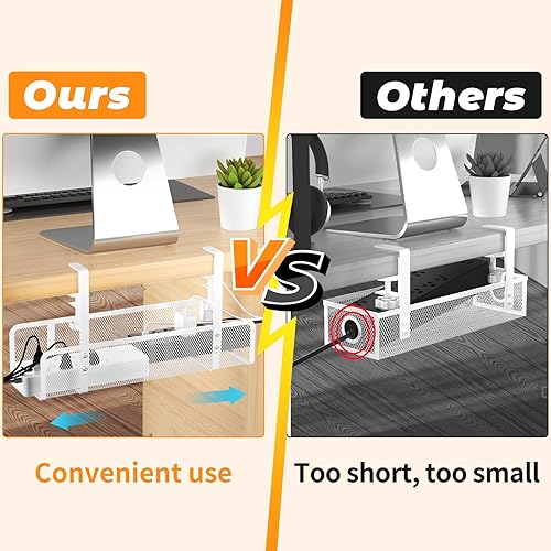 Miniatura 3 de Bandeja de gestión de cables para debajo del escritorio, organizador de cables, organizador de cables, organizador de cables, almacenamiento para