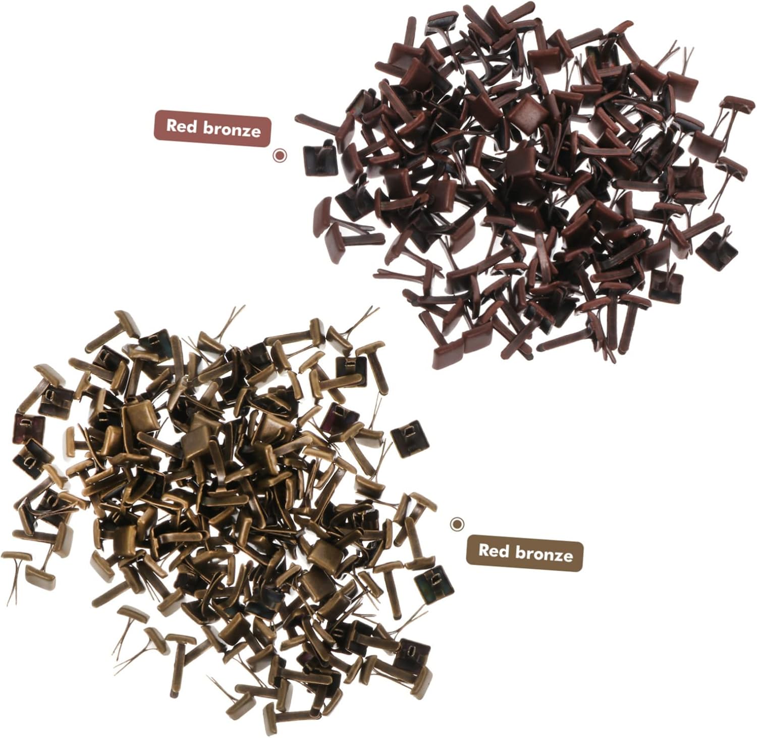 HOMSFOU 300pcs Square Round Feet Double Spikes DIY Craft Nails Metal Studs for DIY