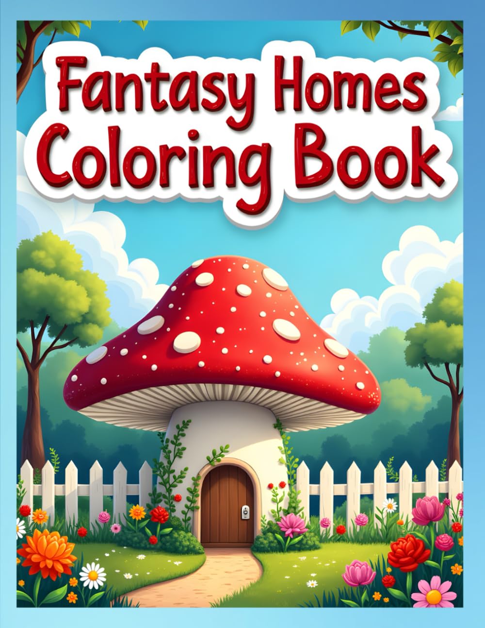 Fantasy Homes Coloring Book: Unique Architecture, Fun for All Ages, Oversize 8.5"x11", Relaxation. Stress and Anxiety Relief