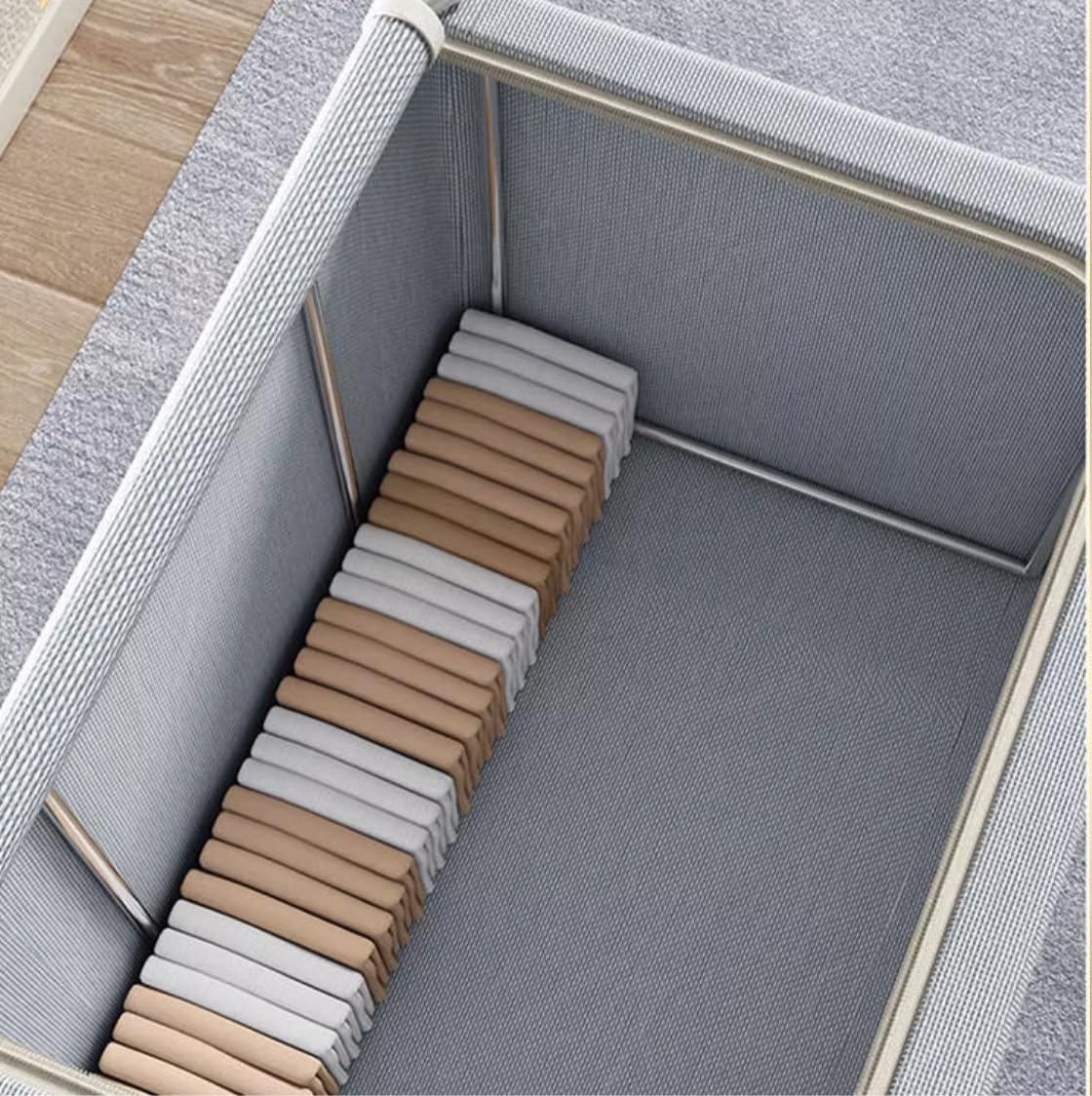 Storage Bins Clothes Storage Bag Storage Containers with Handles and Clear Window Foldable Under Bed Storage Storage Container(B,40 * 30 * 20cm)