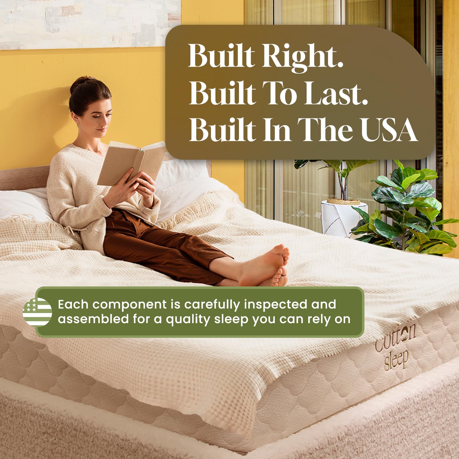 COTTON SLEEP 11' Organic Mattress – GOTS Cotton & Wool, GOLS Natural Latex, Hybr - product photo