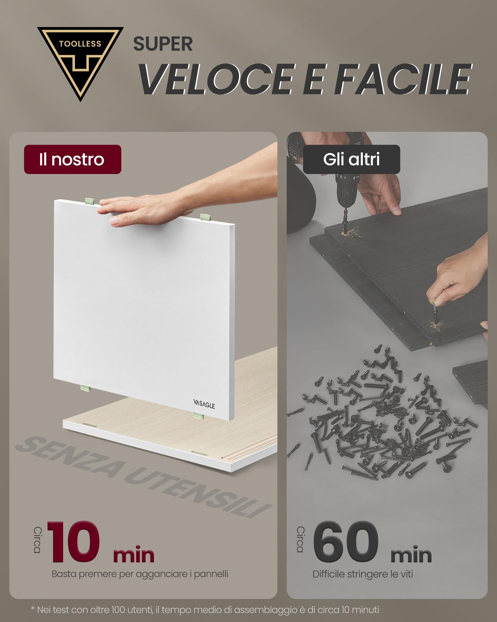 VASAGLE LTV466W01 TV Unit 32/45/50/55/60 Pollici - Dettaglio