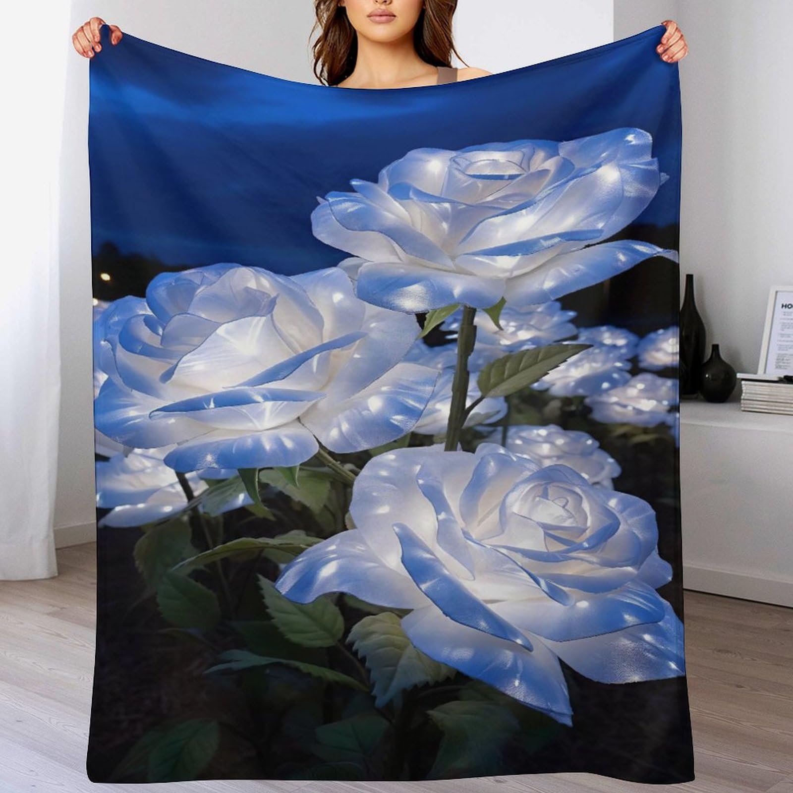 Manta para sofá o cama ligera que evita el frío y decora con relieve floral 3D suave