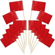 100 Pack Blank Toothpick Flags, Food Signs, Food Name Labels, Cheese Markers for Charcuterie Board Accessories, Party Buffet 100, Red
