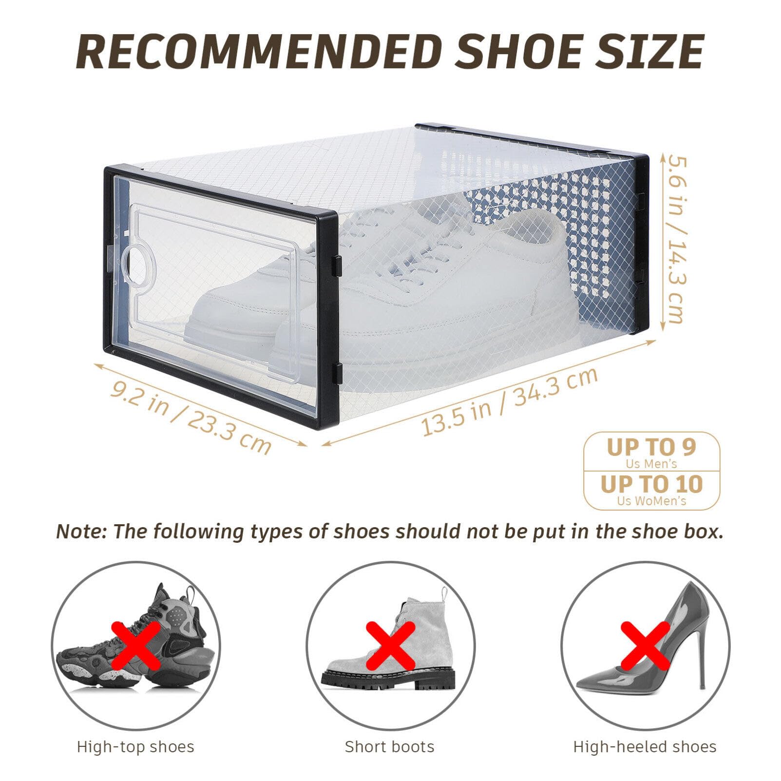 Homoyoyo 6 Piezas Cajas Transparentes Para Zapatos Zapatero Apilable Organizador De Casilleros Contenedor De Almacenamiento Plegable Mueble Zapatos Caja De Almacenaje El Plastico Baloncesto