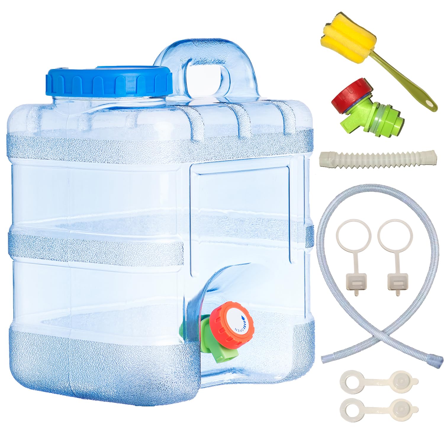 Wasserbehälter mit Hahn, 5-22L Kunststoff Wasserkanister, Camping Wasserkanister, Wasserbehälter für Küche, RV, Van, Camping, Schule, Krankenhaus, Outdoor, Garten
