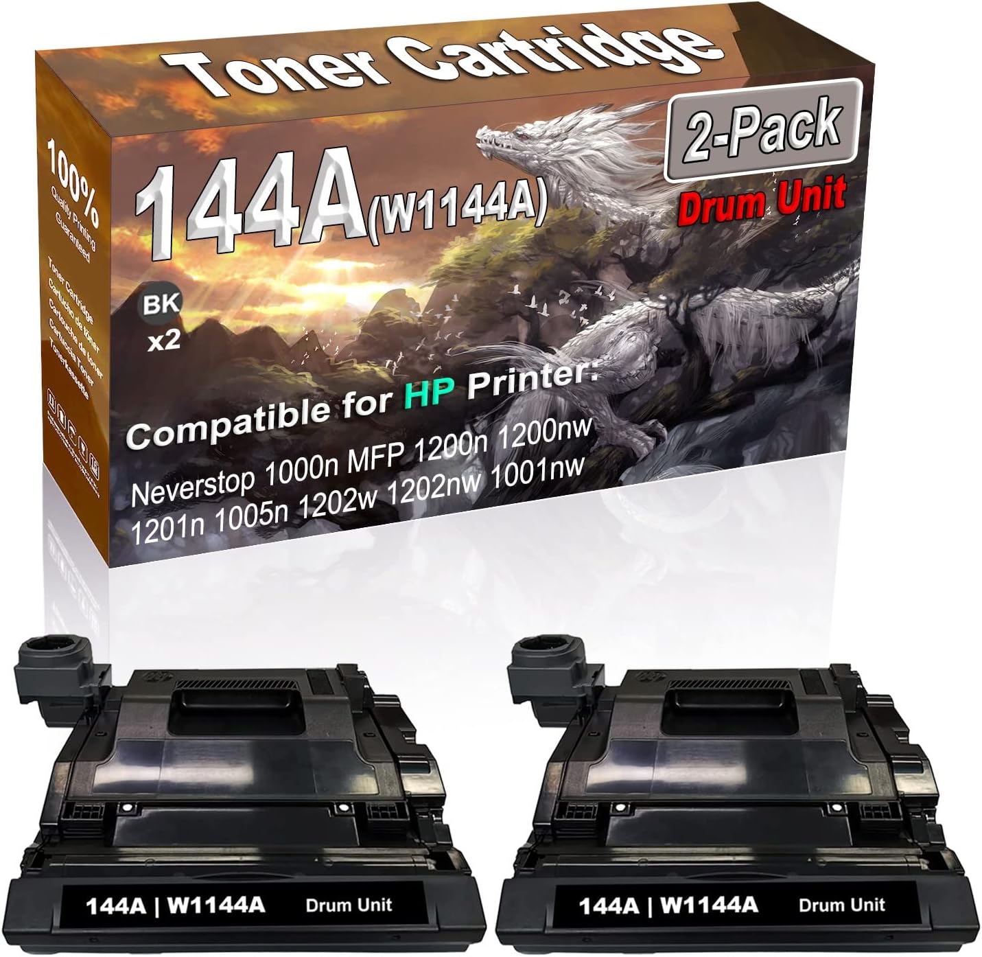 2Pack Compatible High Capacity 144A (W1144A) Laser Drum Unit Used for