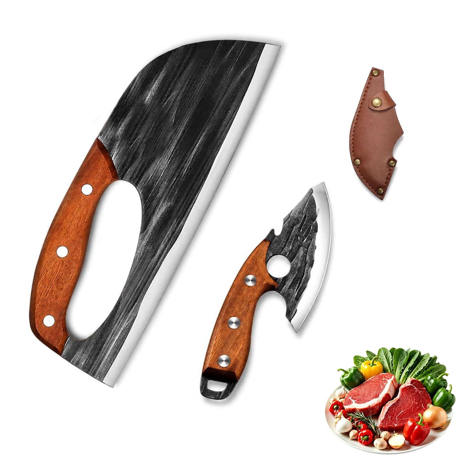 Couteau de cuisine forgé main pour couper sans effort sans glisser des mains